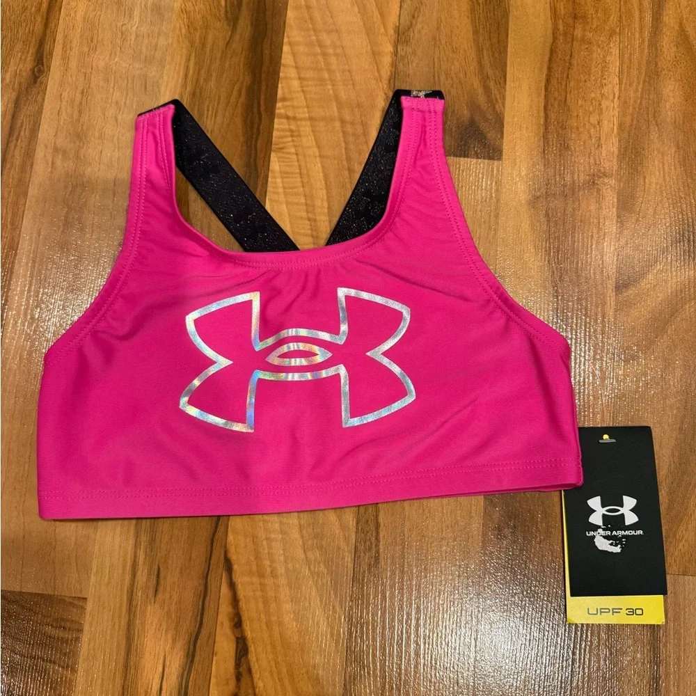 Under armour and billabong set 2 swim tops youth size 10‎ NWT